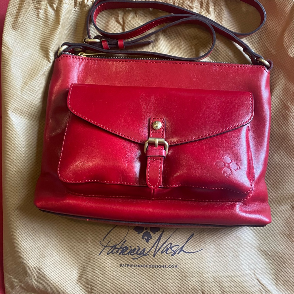 Patricia Nash Red Crossbody Bag with Leather Finish